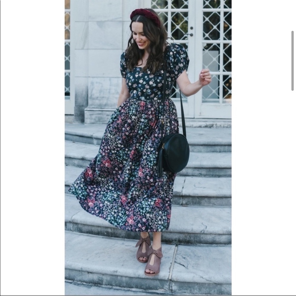 LoveShackFancy Lais Floral Puff Sleeve Dress - Picture 6 of 16